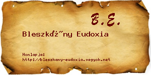 Bleszkány Eudoxia névjegykártya
